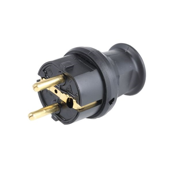 Tracon TICS-012G 2P+F Gumi csatlakozó dugó, védőérintkezővel (TICS-012G)