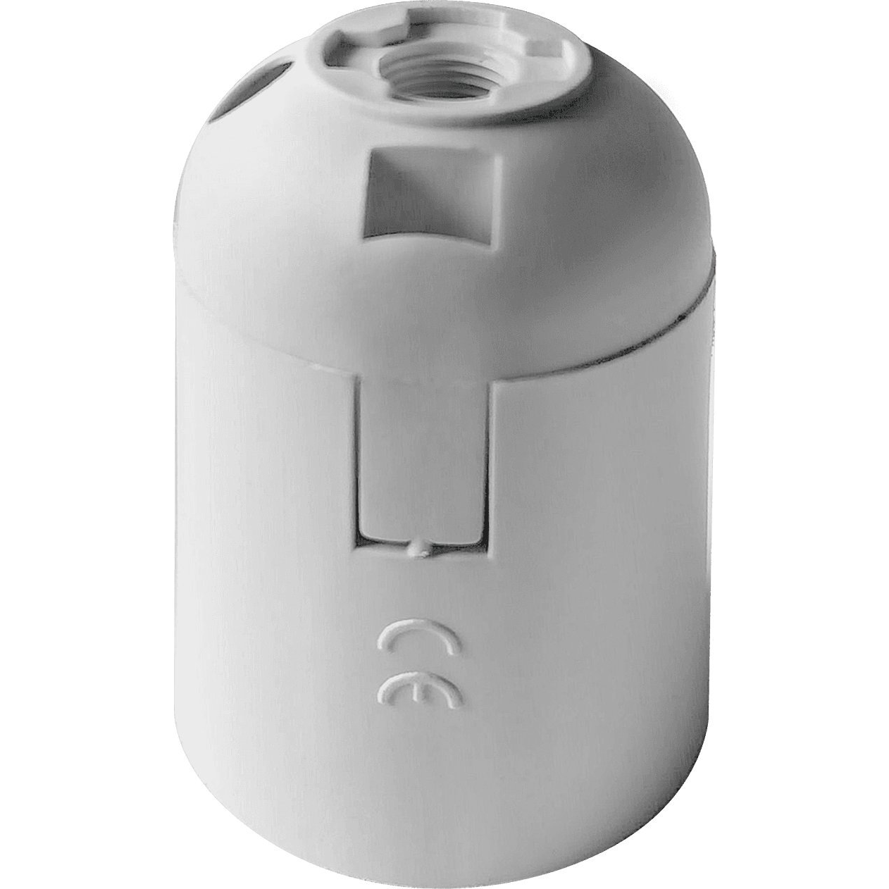 E27 Hőre Lágyuló Műanyag Tartó, Fehér, 40 Db-os Készlet. (LH/E27-1/W/40)