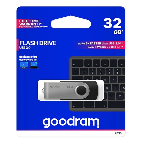 Goodram UTS3 USB kľúč 32 GB USB Typ-A 3.2 Gen 1 (3.1 Gen 1) Čierna