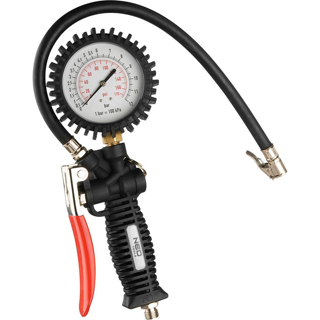 NEO Profi Pneumatikus Kerékfúvó Pisztoly, Nyomásmérővel 80mm (14-718)