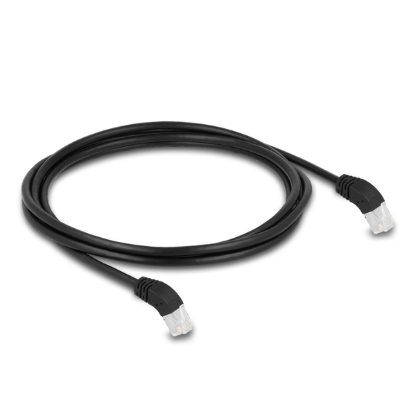 DELOCK RJ45 Netzwerkkabel Cat.6A S/FTP Slim 45° 2m schwarz