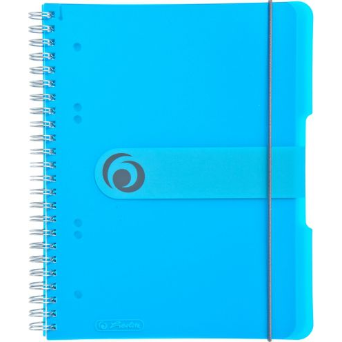 Herlitz Spiralblock "to go" PP-Cover A5 80 Bl. transp.Blau