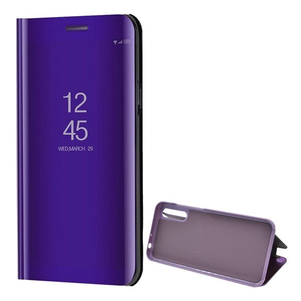 Huawei Y8p, Oldalra nyíló tok, hívás mutatóval, Smart View Cover, lila (utángyártott) (G97788)