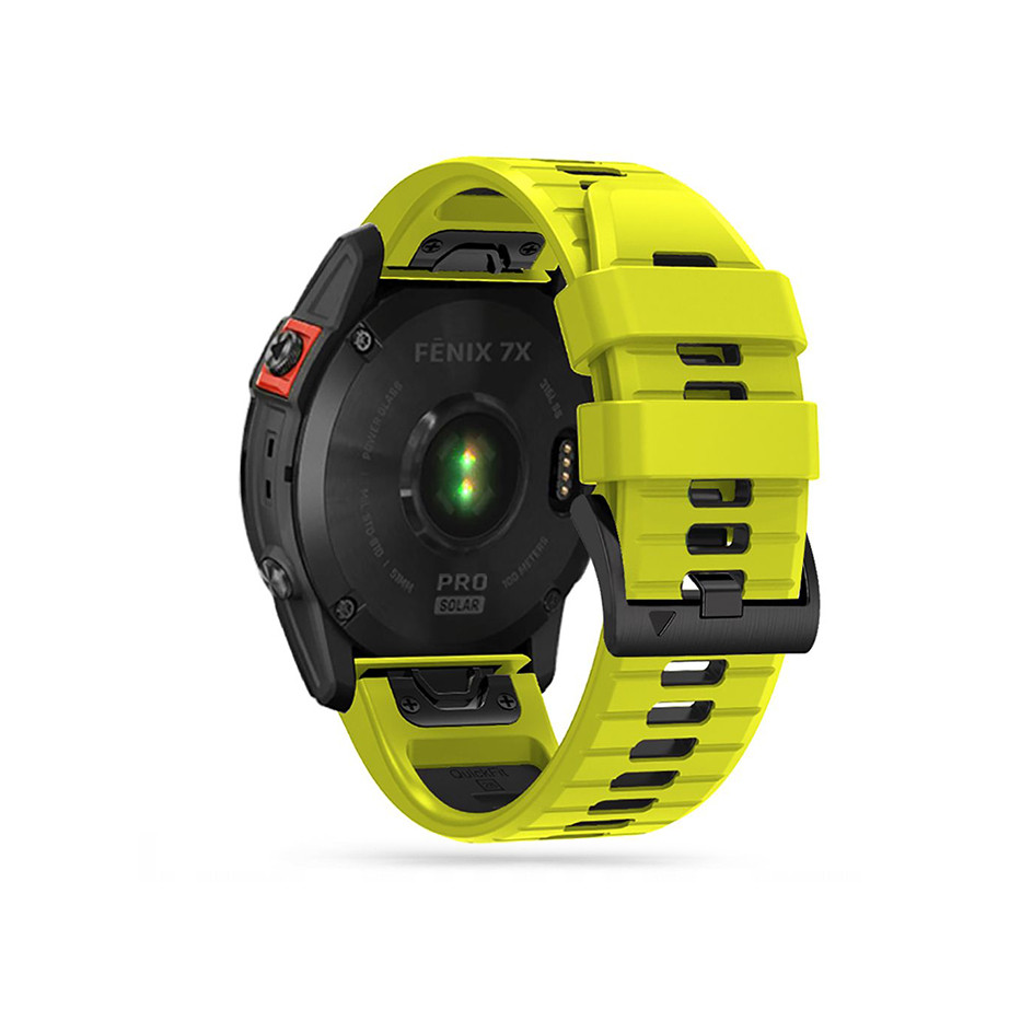 Garmin Fenix 3 / 5X / 3HR / 5X Plus / 6X / 6X Pro / 7X szilikon sport óraszíj - Tech-Protect IconBand Pro - lime/fekete (TP605129)
