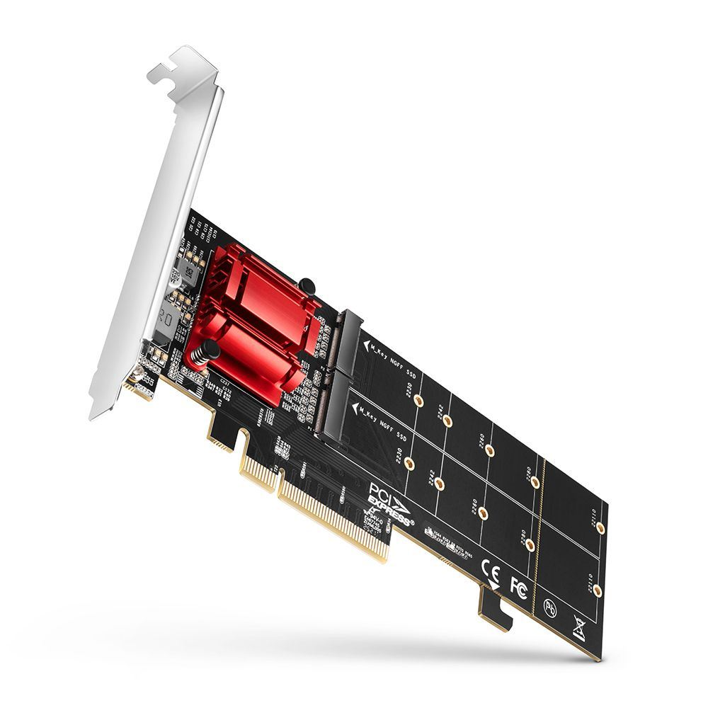 Axagon 2x M.2 NVMe bővítő kártya PCIe (PCEM2-ND) (PCEM2-ND)