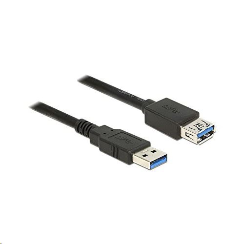 Delock 85058 USB 3.0 Type-A apa > USB 3.0 Type-A anya hosszabbító kábel, 5m, fekete (85058)