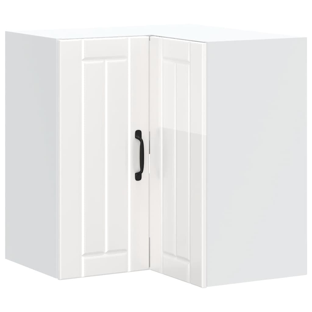 Konyhai fali sarokszekrény Lucca magasfényű fehér színű műfa (853859)