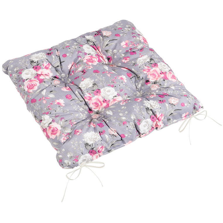 BELLATEX Adéla Seat cushion 41/235 quilted 40 × 40 cm pink flowers (12553)