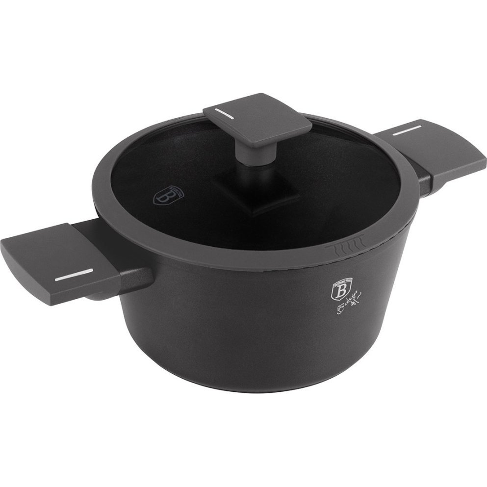 BerlingerHaus BH/8130 Antracit Collection Lábas - Fedővel, 2,5 L, Kovácsolt Alumínium, Matt Antracit (BH-8130)