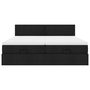 Cadru de pat otoman cu saltele, material negru 180x200cm