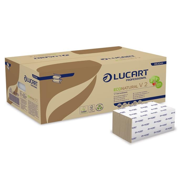 Papírový ručník skládací EcoNatural V 2, pro Z/Z, 20 balíčků, Lucart Pro