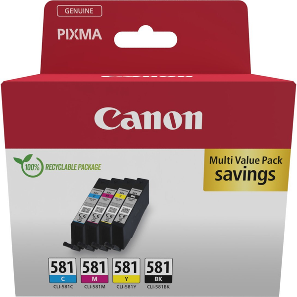 Canon 2103C006 blækpatron 4 stk Original Sort, Blå, Magenta, Gul