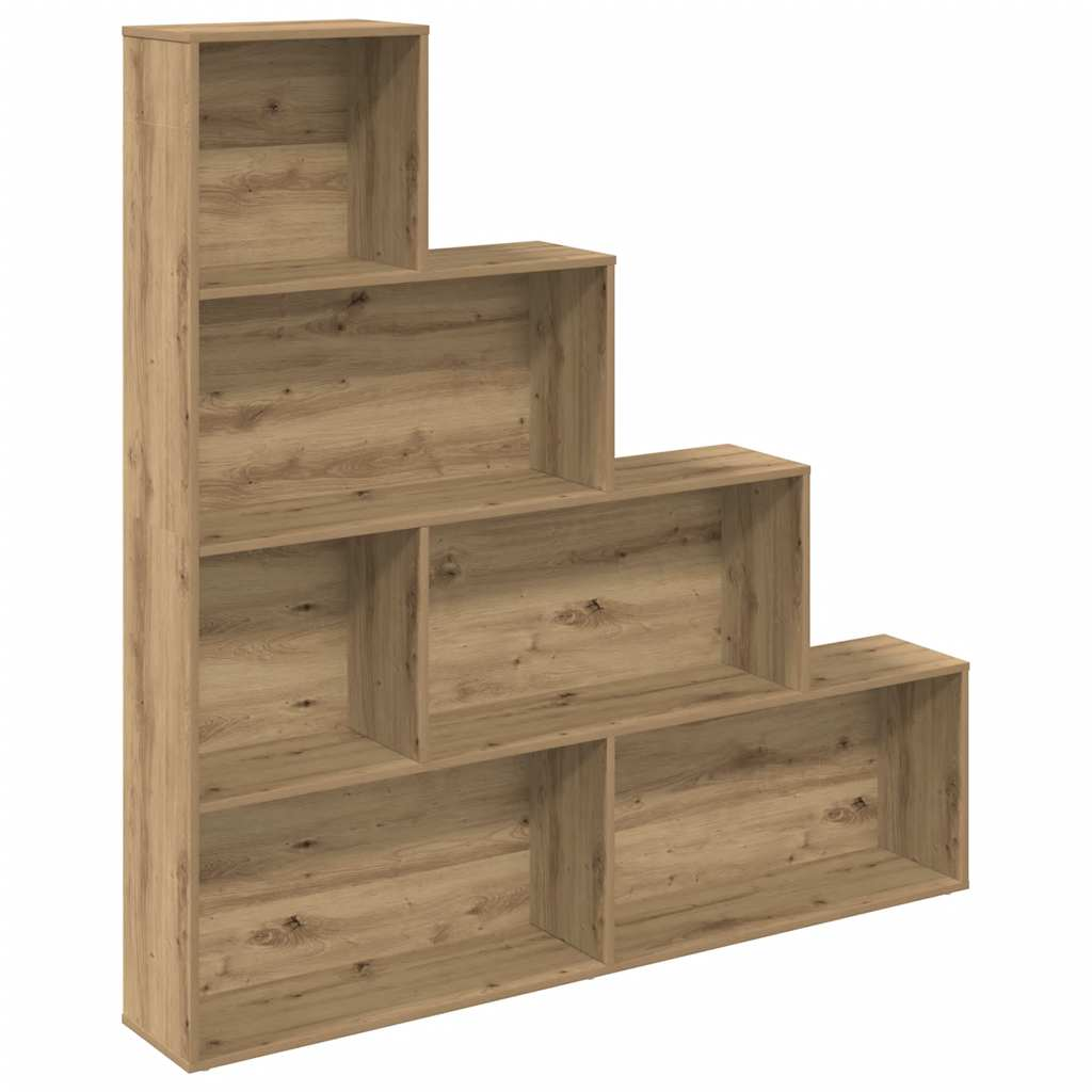 kézműves tölgy színű szerelt fa könyvszekrény 157x24x160 cm (855889)