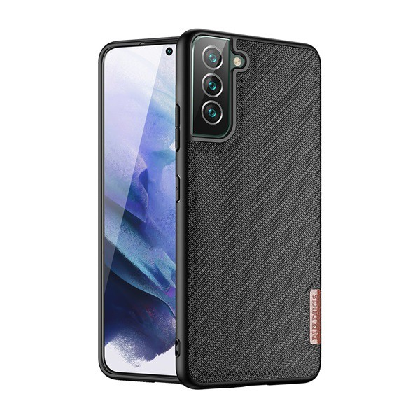 DUX DUCIS FINO szilikon telefonvédő (műanyag belső, közepesen ütésálló, rács minta) FEKETE [Samsung Galaxy S22 Plus 5G (SM-S906)] (5996591118949)