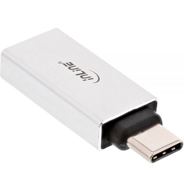 InLine 35801 csatlakozó átlakító USB type C male USB-A Ezüst (35801)