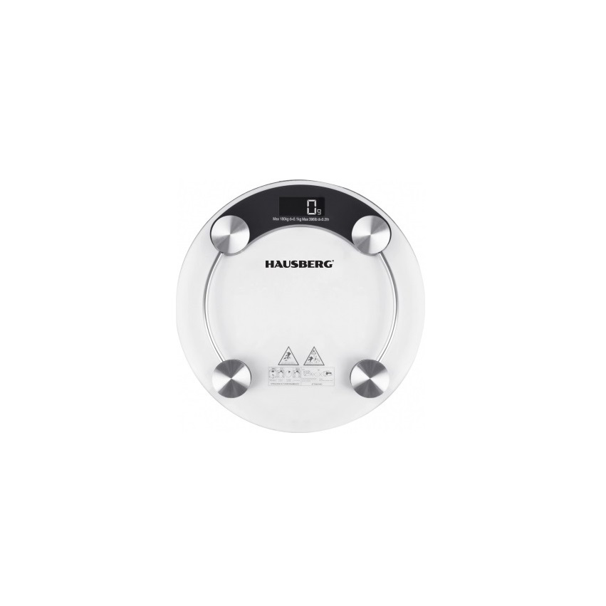 Hausberg HB-6000NG Digitális személymérleg Max 180kg - Fekete / Átlátszó (HB-6000NG)