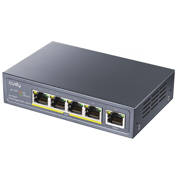 Cudy 5 Poort 1Gbps Unmanaged PoE+