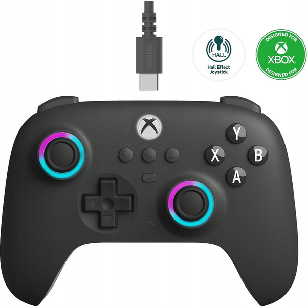 8Bitdo Ultimate C, Xbox Series X|S, Xbox One, PC, Hall-Effect, Fekete, Vezetékes kontroller