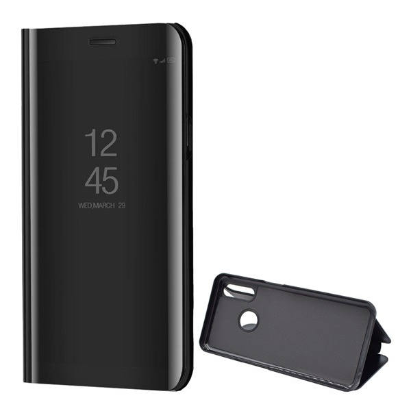 Tok álló (aktív FLIP, oldalra nyíló, asztali tartó funkció, tükrös felület, Mirror View Case) FEKETE [Oppo A31] (5996591072852)