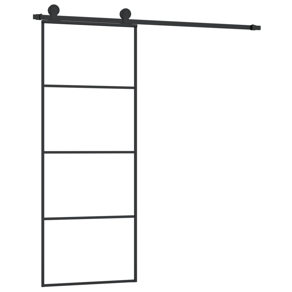 ESG üveg és alumínium tolóajtó fémszerelvény-szettel 76x205 cm (3152145)