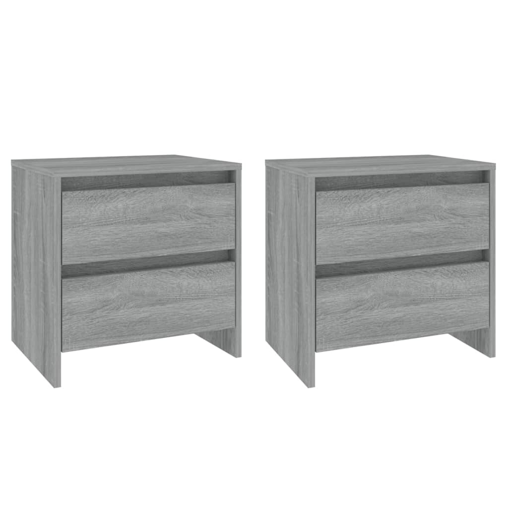 2 db szürke-sonoma színű éjjeliszekrény 45x34,5x44,5 cm (813041)