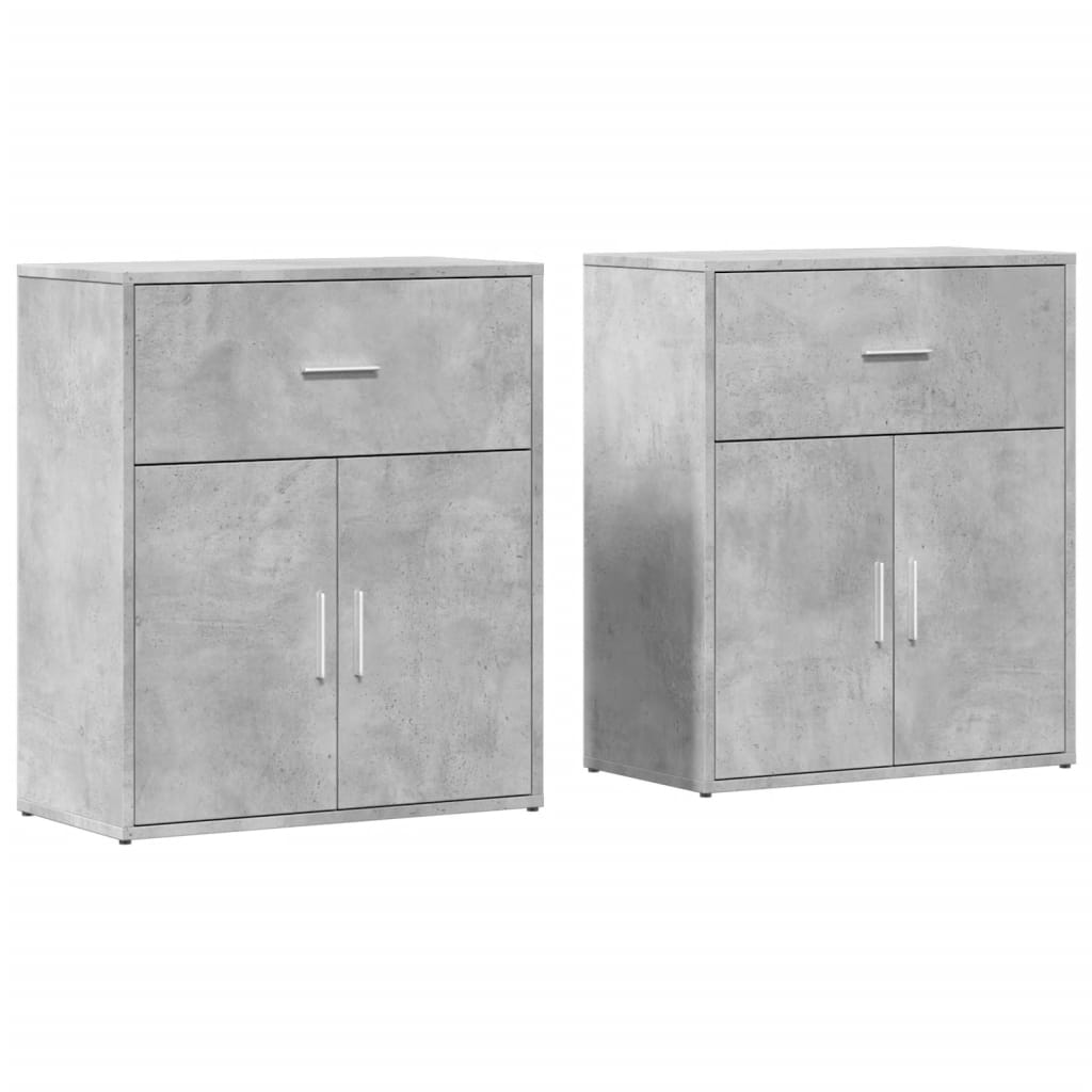 2 db betonszürke szerelt fa tálalószekrény 60 x 31 x 70 cm (3276549)
