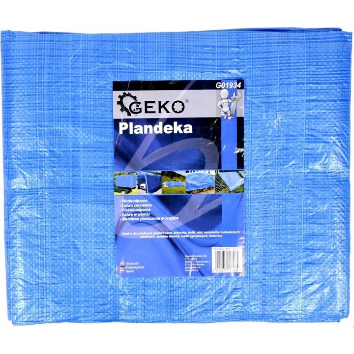 GEKO Vízhatlan takaróponyva, PP/PE, 75 g/m2, kék, 5×8 m (G01935)