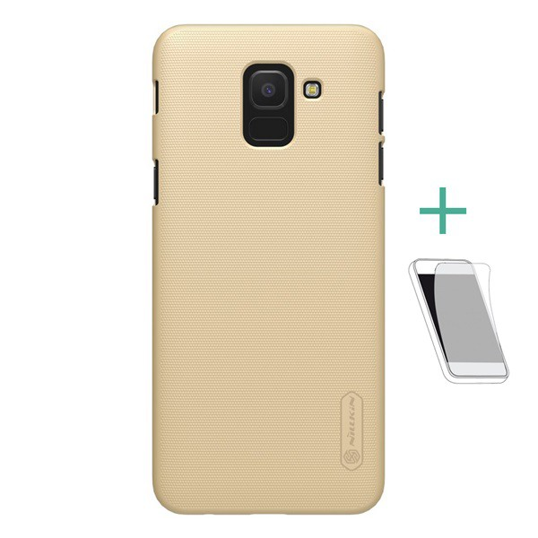 NILLKIN SUPER FROSTED műanyag telefonvédő (gumírozott, érdes felület + képernyővédő fólia) ARANY [Samsung Galaxy J6 (2018) SM-J600F] (5996457779697)