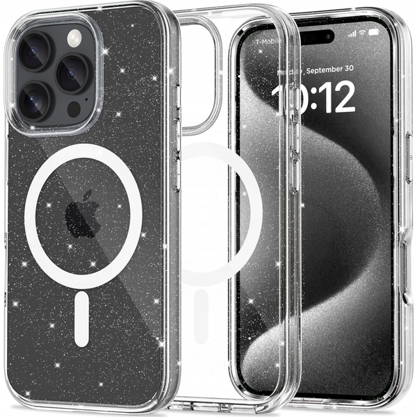ZONE FlexAir Hybrid Magsafe Glitter hátlaptok iPhone 16 Pro Max átlátszó