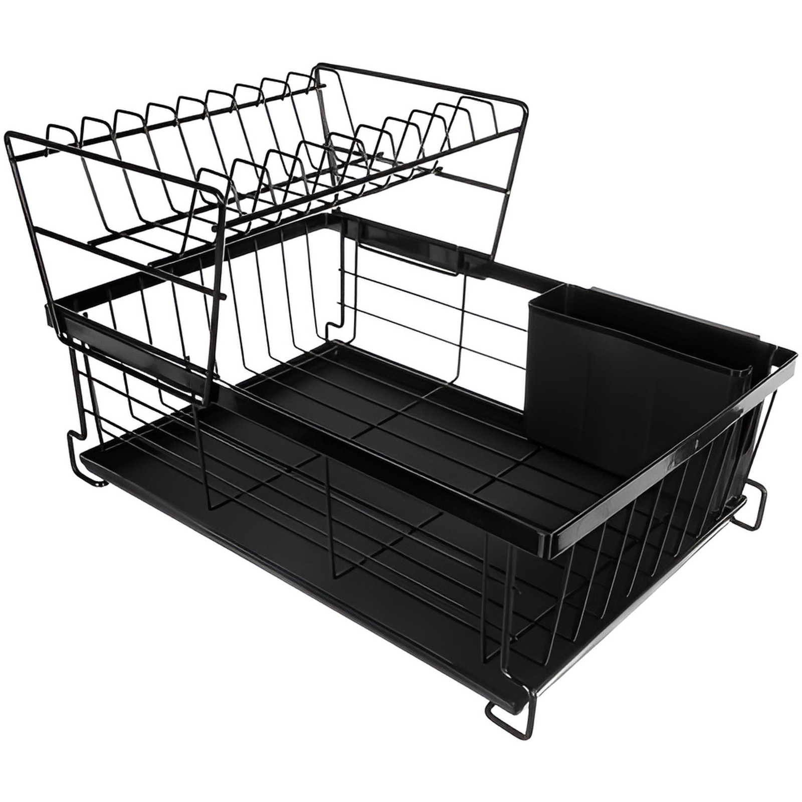 Ruhhy 19163 Dish drainer, double tier, black (00019163)