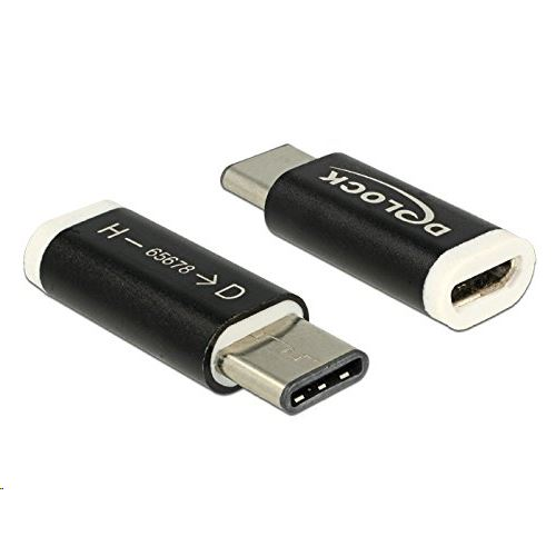 Delock 65678 USB 2.0 Micro-B anya > USB 2.0 Type-C apa, fekete (65678)