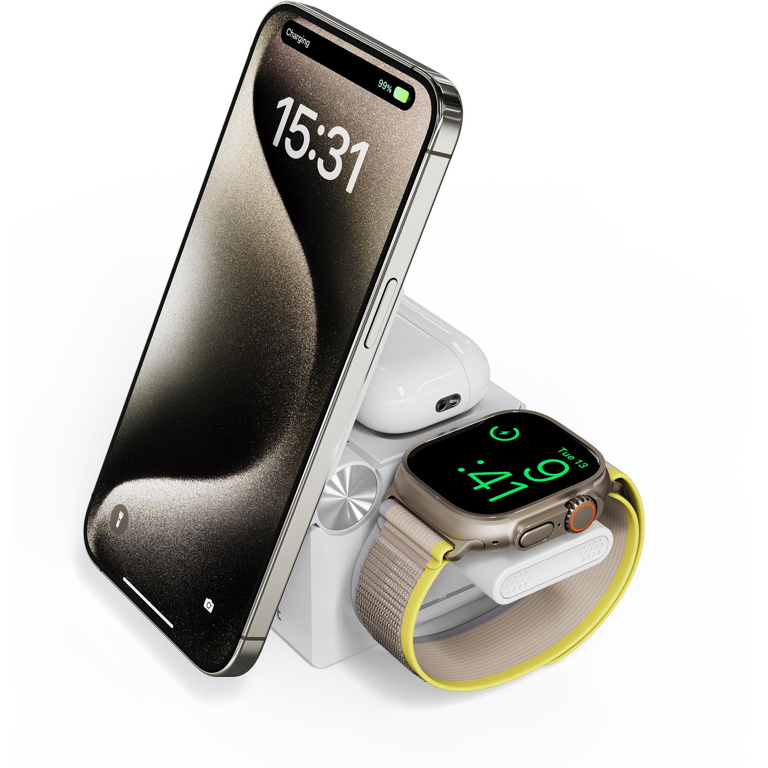 CubeNest E311 3in1 MagSafe kompatibilis töltő, fehér (6974699971528)