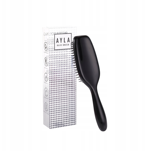 SISTER YOUNG_Ayla Hair Brush szczotka do włosów z elastycznym nylonowym włosiem Black