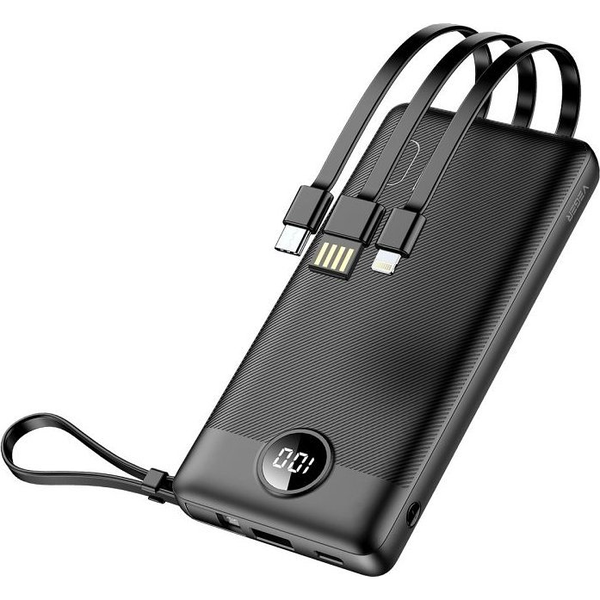 Baterie externă Techonic Veger C10 de 10000 mAh, cu 3 porturi, negru