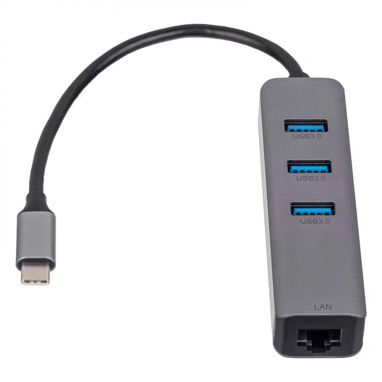 Akyga AK-AD-66 USB type C - USB 3.0 3-port + Ethernet hub (AK-AD-66)