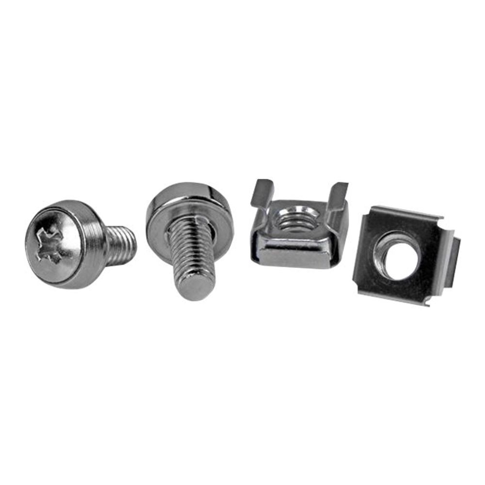 StarTech.com M6 Screws and Cage Nuts - 50 Pack - M6 Mounting Screws and Cage Nuts for Server Rack and Cabinet - Silver (CABSCREWM62B) rack screws and nuts (CABSCREWM6)