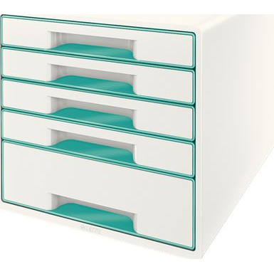 Leitz Wow Cube scatola per la conservazione di documenti Gomma Turchese, Bianco