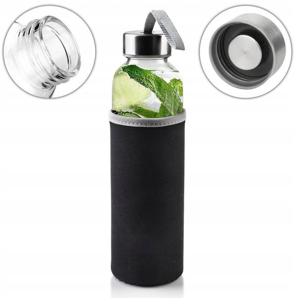 Sklenená fľaša Vilde čierna 490 ml