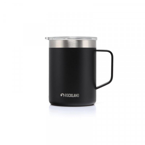 Rockland Camp Mug 0.35 L - Stainless Steel, Vacuum, with Tritan Lid, Black