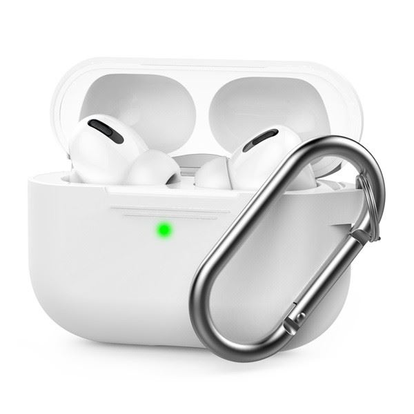 Phoner Simple Apple Airpods Pro szilikon tok akasztóval fehér (PN-CP-P1-3-WE) (PNCPP13WE)
