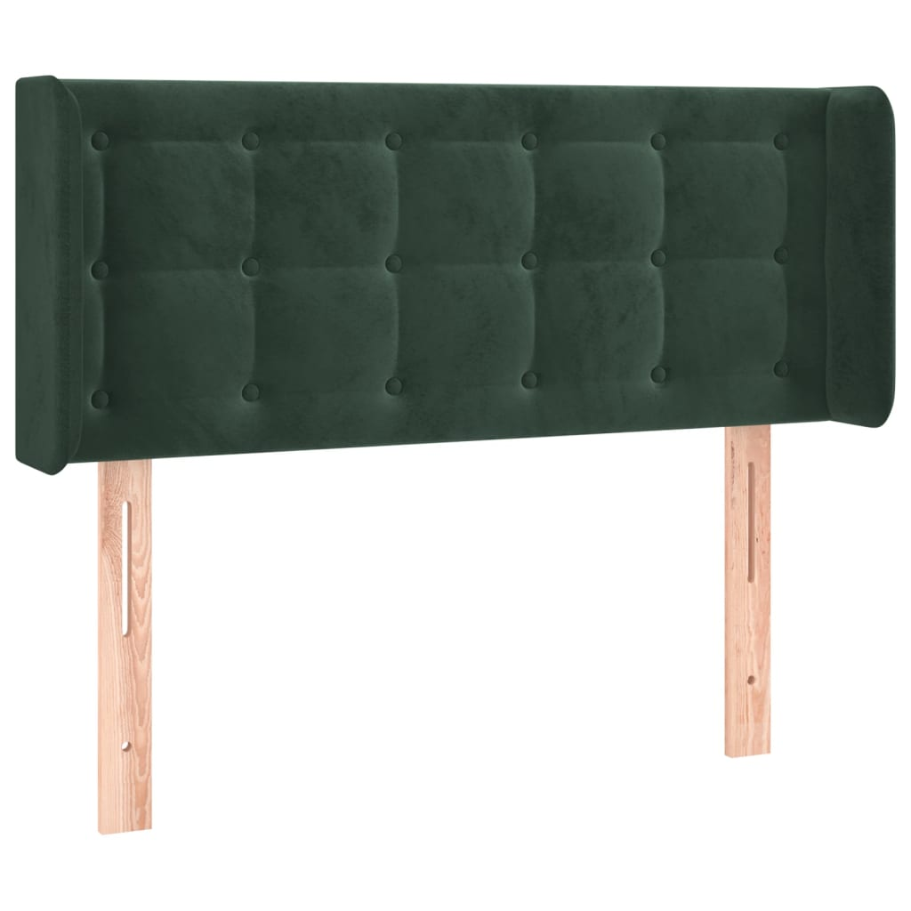 sötétzöld bársony fejtámla szárnyakkal 93x16x78/88 cm (3119241)
