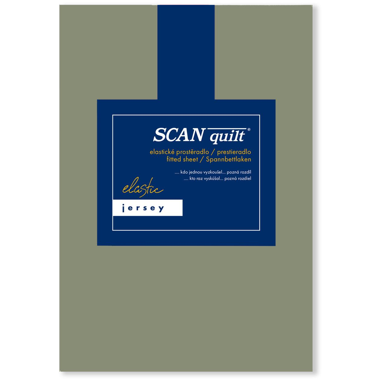 SCANquilt JERSEY ELASTIC LYCRA lepedő, khakiszín, 180×200 cm (34718)