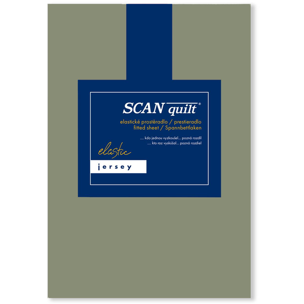 SCANquilt JERSEY ELASTIC LYCRA lepedő, khakiszín, 180×200 cm