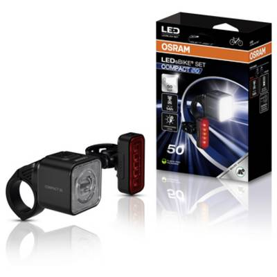 Sada predných a zadných svetiel na bicykel Osram LEDsBIKE COMPACT 50 SET