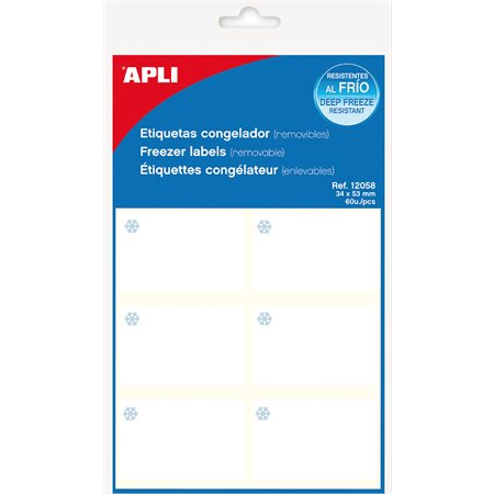 Apli 34x53 Fagyasztható kerekítő sarkú Etikett (60 etikett/csomag) (12058)