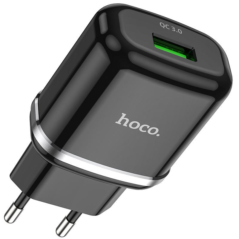 Hoco N3 USB-A hálózati töltő 18W fekete (N3_B) (N3_B)