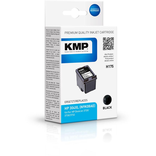KMP H175BX HP 304XL черна касета за принтер (неоригинална)