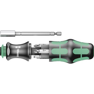 Комплект отвертки с пълнител, 6 бита 1/4", WERA Kraftform Kompakt