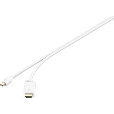 Cablu de conectare, Renkforce, Mini DisplayPort / HDMI, 1x mufa Mini DisplayPort - 1x mufa HDMI, 1.00 m, Alb