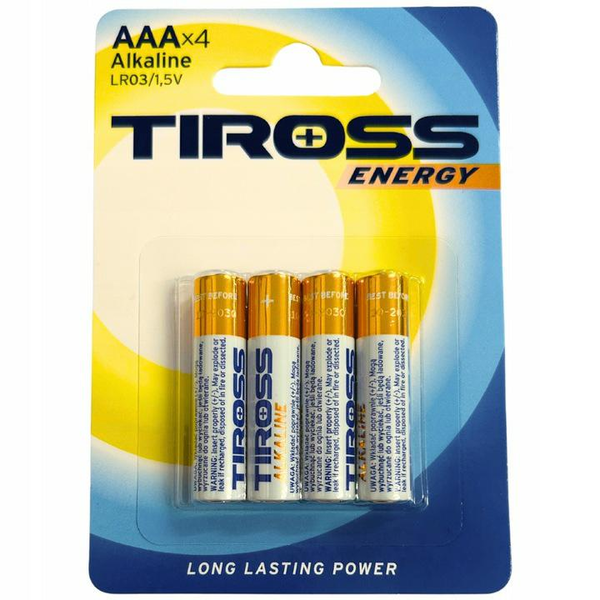 Alkalická batéria Tiross AAA (R3) 4 ks